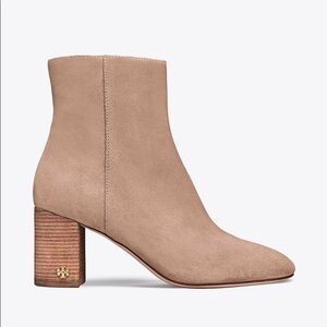 Tory Burch Brooke Beige Suede Ankle Booties
